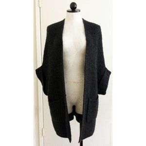 Urban Behavior Peace & Love Charcoal Drape Sweater Sz. XS (Knit Cardigan)